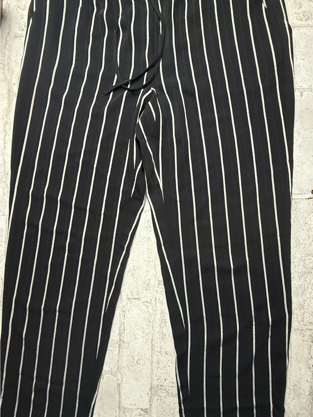LOFT Cropped Wide Leg Black White Striped Mid-Rise Pants NEW NWT S Pockets😍